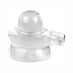 Navyaksh White Crystal Religious Small Shivling Showpiece-71