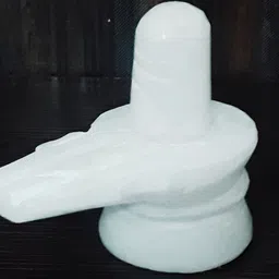 Navyaksh White Religious Small Shivling Showpiece-65