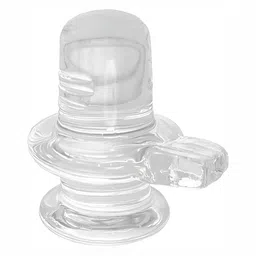 Navyaksh White Crystal Religious Small Shivling Showpiece-69