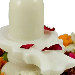 Navyaksh White Shivling Religious Idol Showpiece-32