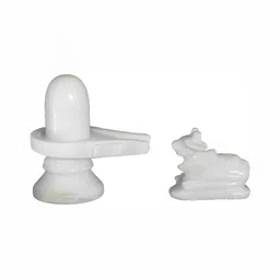Navyaksh White Marble Shivling & Nandi Showpiece-image-62