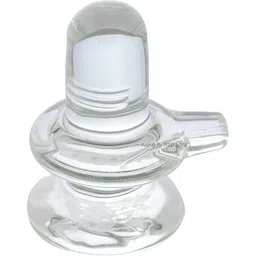 Navyaksh White Crystal Religious Small Shivling Showpiece-47