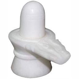 Navyaksh White Religious Small Shivling Showpiece-74