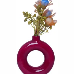 GW CREATIONS Red Donut Shape Flower Vases-image-13