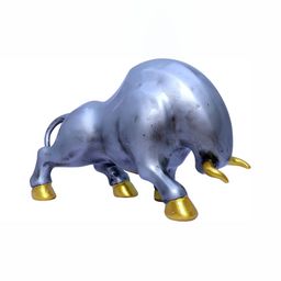 GW CREATIONS Silver Toned & Gold Toned Bull Figurine Showpiece-image-37