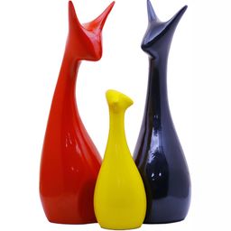 GW CREATIONS Red 3 Pieces Figurine Showpiece-image-39