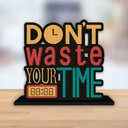 ArtVibes Yellow & Red Quote Printed Wooden Table Showpiece-18