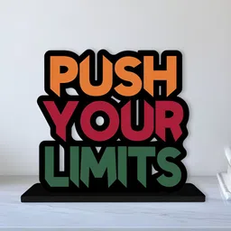 ArtVibes Orange & Maroon Quote Printed Wooden Table Showpiece-image-10