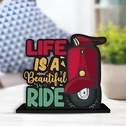 ArtVibes Maroon & Yellow Quote Printed Wooden Table Showpiece-picture-54