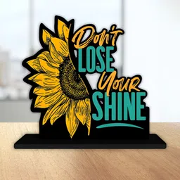 ArtVibes Yellow & Green Quote Printed Wooden Table Showpiece-33