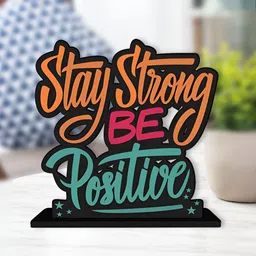 ArtVibes Black Stay Strong Be Motivational Quote Wooden Table Decor Showpiece-image-35