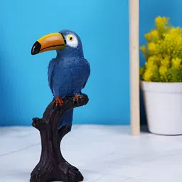 Vikarafty Blue Bird on Tree Figurine Showpiece-image-0