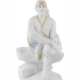 krishnagallery1 White Marble Shinning Sai Baba Decorative Showpiece-image-23