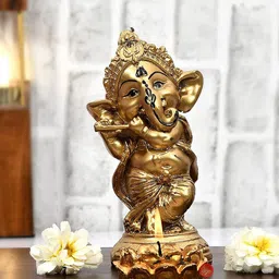 Perpetual Gold-Toned Ganesha Idol Statue Showpiece-image-4