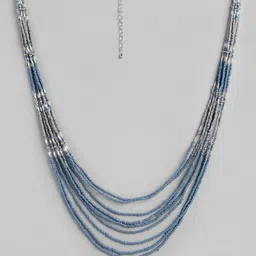 RICHEERA Blue & Silver-Toned layered Necklace-33