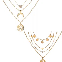 Vembley Set Of 2 Gold-Plated Layered Necklace-14