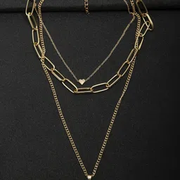 DressBerry Women Gold-Toned Gold-Plated Layered Necklace-10