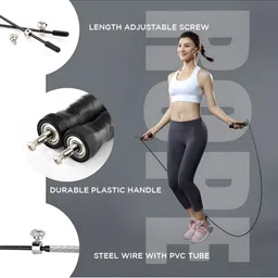 PowerMax Fitness JS-3-BK Tangle Free SkippingRope image 3