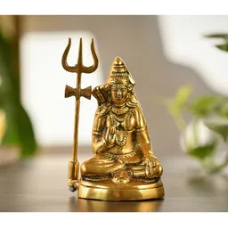 Fashion Bizz Gold-Toned Trishul Shankarji Showpiece-image-9