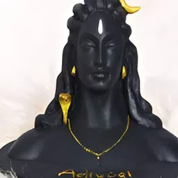 Navyaksh Black & Gold-Toned Polyresin  Religious Small Shiv Aadiyogi Showpiece-image-55