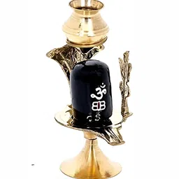Navyaksh Black & Gold-Toned  Religious Small Shivling Showpiece-image-16