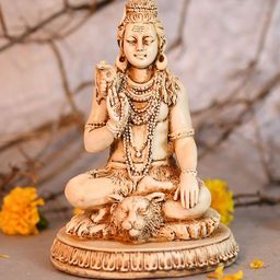 CraftVatika Beige Handcrafted Bholenath Shiva Idol Showpiece-image-7
