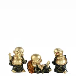 GW CREATIONS Gold- Tone & Green 3Pcs Fengshui Idol Showpiece-image-47