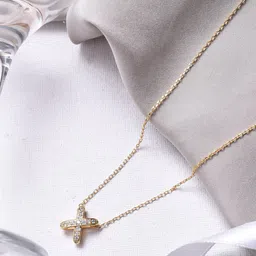 JOKER & WITCH Gold-Toned & White Rhinestone-Studded Pendant With Chain-41