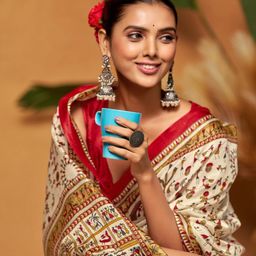 KALINI Warli Art Silk Block Print Saree-picture-10
