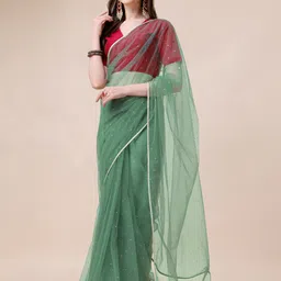Sangria Floral Printed Zari Saree-44