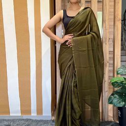 Mitera Green Striped Ready to Wear Saree-image-43