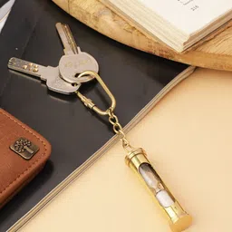 EXIM DECOR Gold-Toned Nautical Brass Tube Type Key Chain Showpiece-image-2