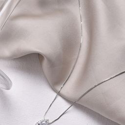 JOKER & WITCH Silver-Plated Rhinestone Studded Dew Drop Pendant with Chain-12