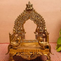 The Advitya Gold Toned Yali Singhasan Pooja Essential-55