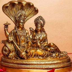 The Advitya Brass Vishnu Laxmi Statue-image-28