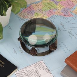 EXIM DECOR Multicoloured Antique Brass Paper Weight Magnifying Glass Showpiece-image-94