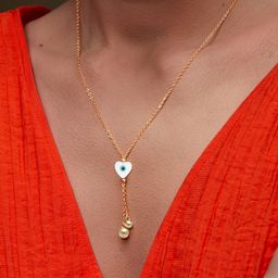 MINUTIAE Brass Gold-Plated Evil Eye Necklace-image-65