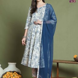 Roly Poly Women Floral Printed Regular Kurta with Trousers & With Dupatta-12