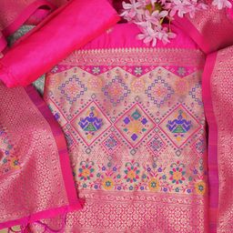 MUFFLY Printed Pure Silk Unstitched Dress Material-image-82