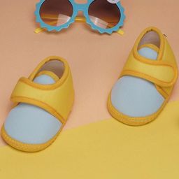 NESKA MODA Kids-Unisex Yellow Cotton Booties-picture-18