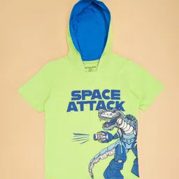 Pantaloons Junior Boys Graphic Printed Hood Cotton T-shirt-image-57
