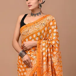 Crafts Moda Ethnic Motifs Printed Pure Cotton Saree-image-65