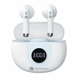 White Portronics Harmonics Twins S8 tws bluetooth noise cancelling earbuds-23