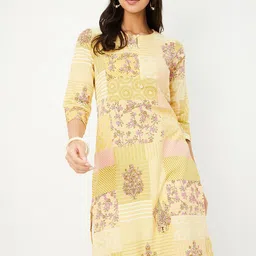 max Floral Printed Keyhole Neck Straight Kurta-26