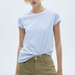 MANGO Striped Pure Cotton T-shirt-52