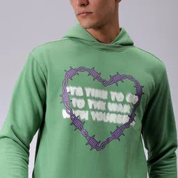 The Indian Garage Co Men Typography Printed Hooded Sweatshirt-image-42