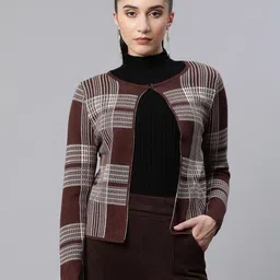 Global Republic Women Checked Cardigan-image-82