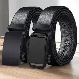 The Roadster Lifestyle Co Men Set Of 2 Textured Formal Belt-image-79
