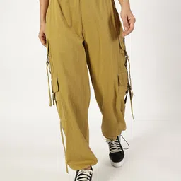 THIRD QUADRANT Women Mid-Rise Comfort Cargos Trousers-image-67