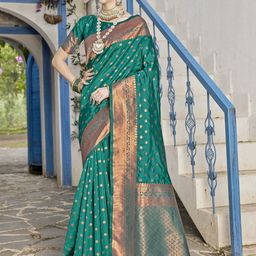Anouk Rustic Ethnic Motifs Woven Design Zari Banarasi Saree-image-53